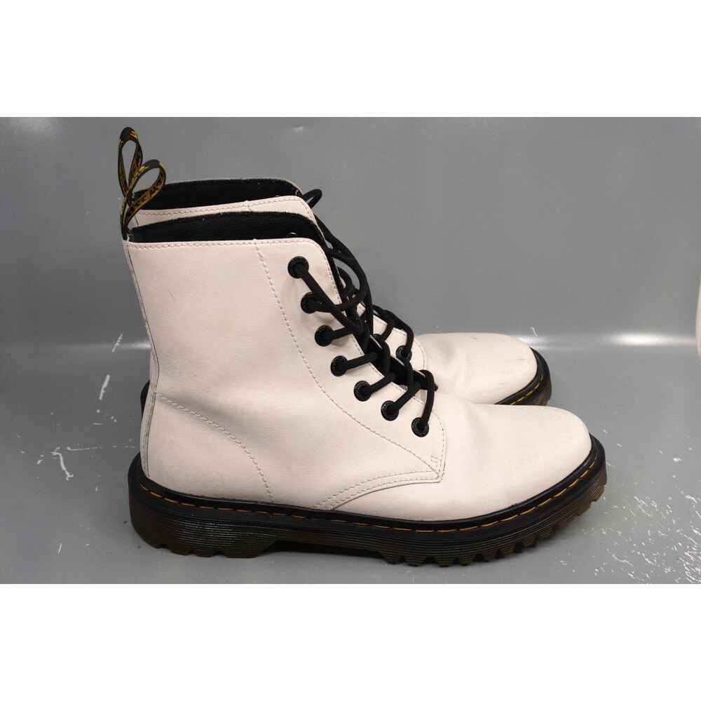 Dr. Doc Martens Luana Womens Size 10 AirWair White Leather Combat Ankle Boots